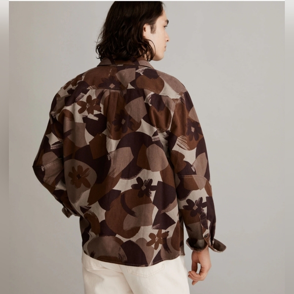 Madewell Men's Workshirt In Brushstroke camo Size Medium 100% Cotton - Picture 4 of 13